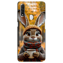 Печатный чехол «Зверята с кофе» для Oppo A31 – Зайчик с кофе