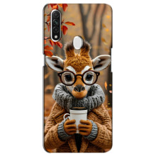 Печатный чехол «Зверята с кофе» для Oppo A31 – Жираф с кофе