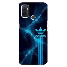 Чехлы Адидас для Oppo A32 (AlphaPrint) (Синий Адидас)