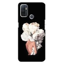 Чехлы (ART) Цветы на Oppo A32 (VPrint) (Білі квіти)