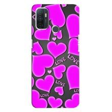Чехлы для любимой на Оппо А32 (VPrint) (Pink hearts)