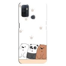 Чехлы с изображением разных животных для Oppo A32 (Удивленные медвеженки)