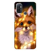 Чехлы с картинкой Лисички для Oppo A32 (VPrint) (Лисичка в гирляндах)