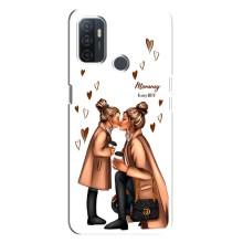 Чехол с печатью для Oppo A32 - (Мама с ребенком) (AlphaPrint) (Дочка и мама)