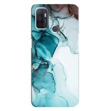 Чохол для ОППО А32 - з принтом (Дизайнерські) (AlphaPrint) (Бірюзовий мрамор)
