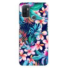 Чохол для ОППО А32 - з принтом (Дизайнерські) (AlphaPrint) (Мальовничі квіти)