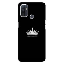 Чехол (Корона на чёрном фоне) для Оппо А32 – Белая корона
