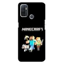 Чехол Майнкрафт на Oppo A32 (AlphaPrint) Minecraft (герои Minecraft)
