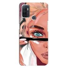 Чехол с печатью для Oppo A32 - (Мода) (AlphaPrint) (Макияж)