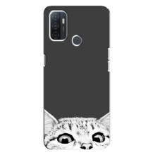 Чехол на Оппо А32 с Котами (VPrint) (Выглядывает кот)