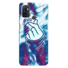 Чохол з принтом для Oppo A32 (AlphaPrint - Знак сердечка)