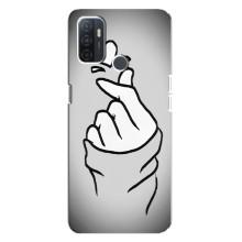 Чохол з принтом для Oppo A32 (AlphaPrint - Знак сердечка)