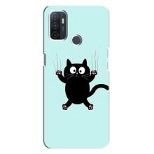 Чехол с принтом для Oppo A32 (AlphaPrint) Модные коты (Падающий кот)