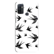 Чехол с птицами на Oppo A32 (VPrint) (Ласточки)
