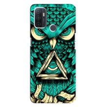 Чехол с птицами на Oppo A32 (VPrint) (Сова с глазом)
