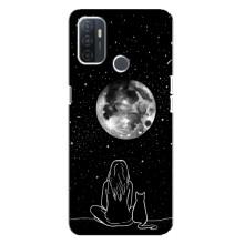 Чохол з малюнком кіт на Oppo A32 – Дівчина з котом