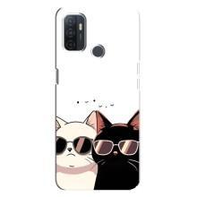 Чохол з малюнком кіт на Oppo A32 – Коти в окулярах
