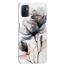 Чохол з квітковим принтом на ОППО А32 (Квіти на білому)