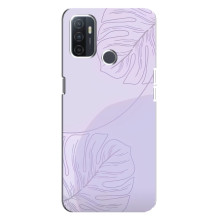 Чохол квітковий дизайн для Oppo A32 – Монстера фіолетова