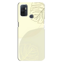 Чохол квітковий дизайн для Oppo A32 – Зелений фон