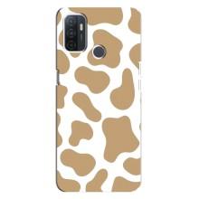 Чохол з принтом корови на ОППО А32 – Бежевий принт