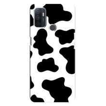 Чохол з принтом корови на ОППО А32 – Чорний принт
