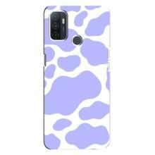 Чохол з принтом корови на ОППО А32 – Фіолетовий принт