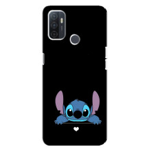 Чохол з принтом Стіч на Oppo A32 (Стіч на чорному)