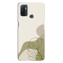 Силконовий чохол з принтом в квітах на Oppo A32 – Монстера зелена