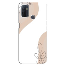 Силконовий чохол з принтом в квітах на Oppo A32 – Нюдовий дизайн