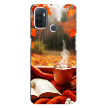Чохол з унікальним дизайном 'Осінь з кавою' для Oppo A32 – Кава і дощ