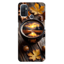 Чохол з унікальним дизайном 'Осінь з кавою' для Oppo A32 – Темна кава
