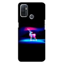 Силиконовый бампер с картинкой животных для Oppo A32 (Яркий олень)