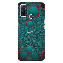 Силиконовый Чехол на Oppo A32 с картинкой Nike (Найк зеленый)