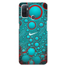 Силиконовый Чехол на Oppo A32 с картинкой Nike (Найк зеленый)