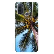 Силиконовый чехол с КАРТИНКАМИ лето для Oppo A32 (AlphaPrint) (Пальма)