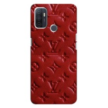 Текстурный Чехол Louis Vuitton для Оппо А32 (Красный ЛВ)