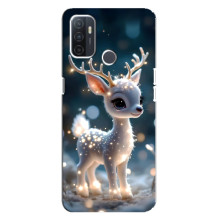 Яскравий чохол для Oppo A32 з Зимові Оленята (Блискуче оленятко)