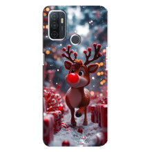 Яскравий чохол для Oppo A32 з Зимові Оленята (Олень серед подарунків)
