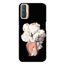 Чехлы (ART) Цветы на Oppo A33 (VPrint) (Белые цветы)