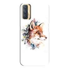 Чохли з картинкою Лисичка для Oppo A33 (VPrint) (Лиса в квітах)