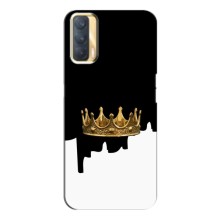 Чехол (Корона на чёрном фоне) для Оппо А33 – Золотая корона