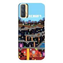 Чехол Майнкрафт на Oppo A33 (AlphaPrint) Minecraft (фон Minecraft)