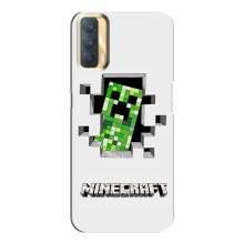 Чехол Майнкрафт на Oppo A33 (AlphaPrint) Minecraft (крипер Майнкрафт)