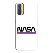 Силиконовый бампер с принтом "Наса" на Oppo A33 (NASA на белом фоне)