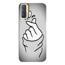 Чехол с принтом для Oppo A33 (AlphaPrint - Знак сердечка) – Значок Love