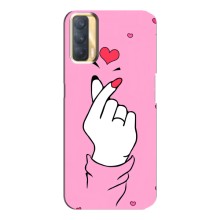 Чехол с принтом для Oppo A33 (AlphaPrint - Знак сердечка) – Знак Love