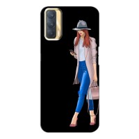 Чехол с картинкой Модные Девчонки Oppo A33 (Девушка со смартфоном)