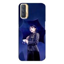 Чехлы Венсдей на Oppo A33 Уэнсдей (AlphaPrint) (Уэнздей с зонтом)