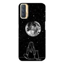 Чохол з малюнком кіт на Oppo A33 – Дівчина з котом